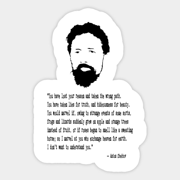 Anton Chekhov Quote Sticker by PoetandChef